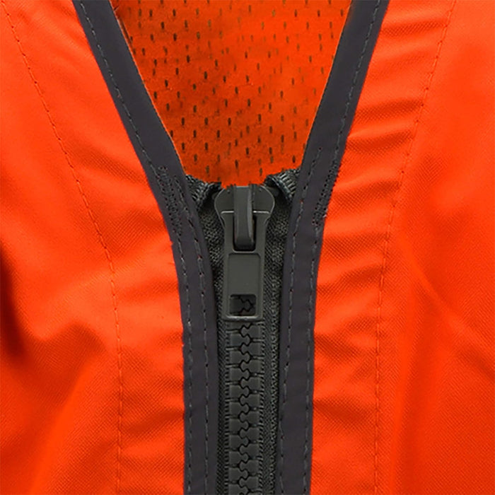 Radians SV55 Class 2 Heavy Woven Two Tone Engineer Vest with Padded Neck to Support Extra Weight in Cargo Pockets Large Orange