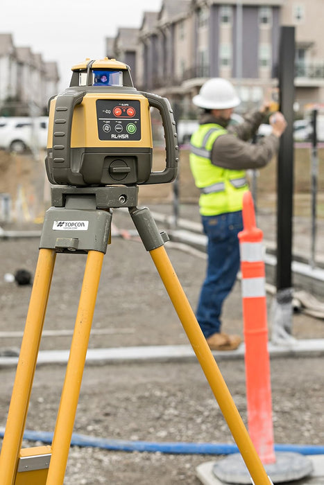 Topcon RL-H5A Self Leveling Horizontal Rotary Laser with Field Book, LS-80 Receiver, Detector Holder & Case, IP66 Rating for Drop, Dust, and Water Resistance, 2600ft (800m) Construction Laser Level