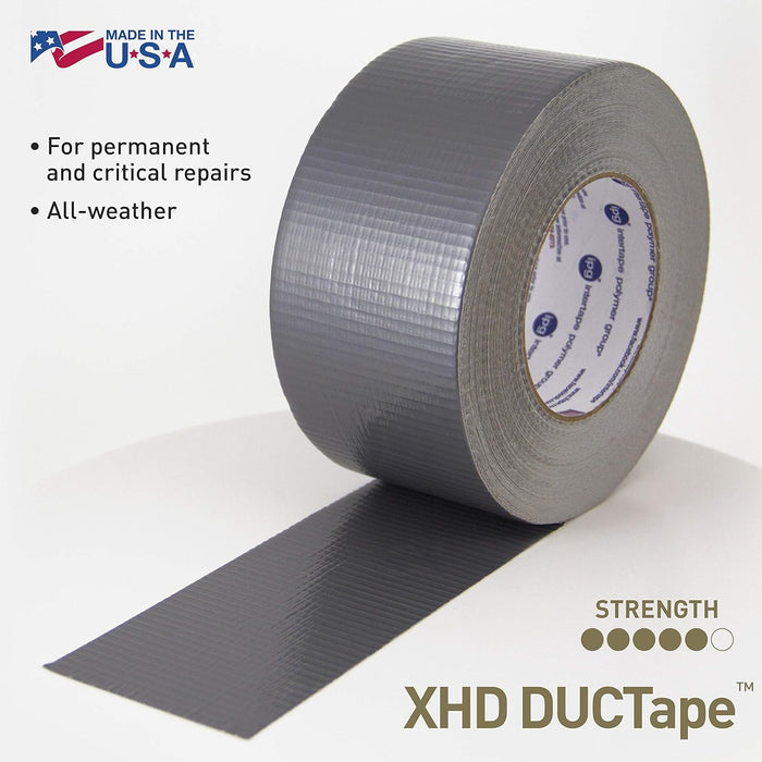 IPG XHD DUCTape, Extra Heavy Duty Duct Tape, 2.83" x 60 yd, Silver (Single Roll)