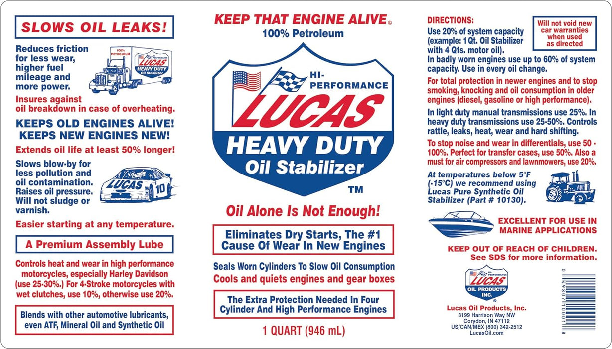 Lucas 10001-12PK Heavy Duty Oil Stabilizer - 32 oz., (Pack of 12)