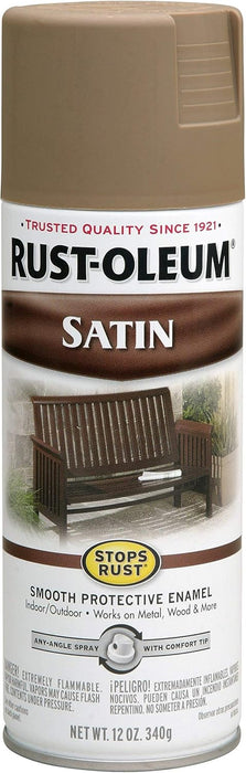 Rust-Oleum 241238 Stops Rust Spray Paint, 12 Oz, Satin Dark Taupe (Pack of 6)