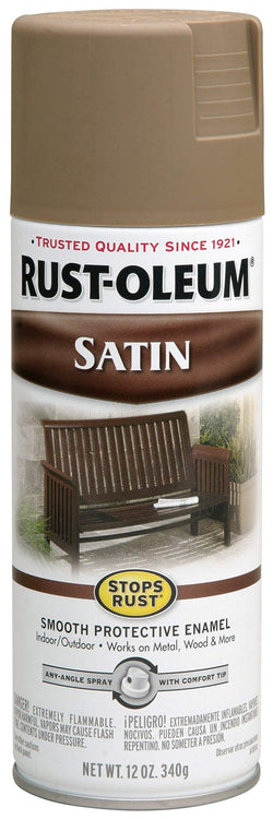 Rust-Oleum 241238 Stops Rust Spray Paint, 12 Oz, Satin Dark Taupe (Pack of 6)