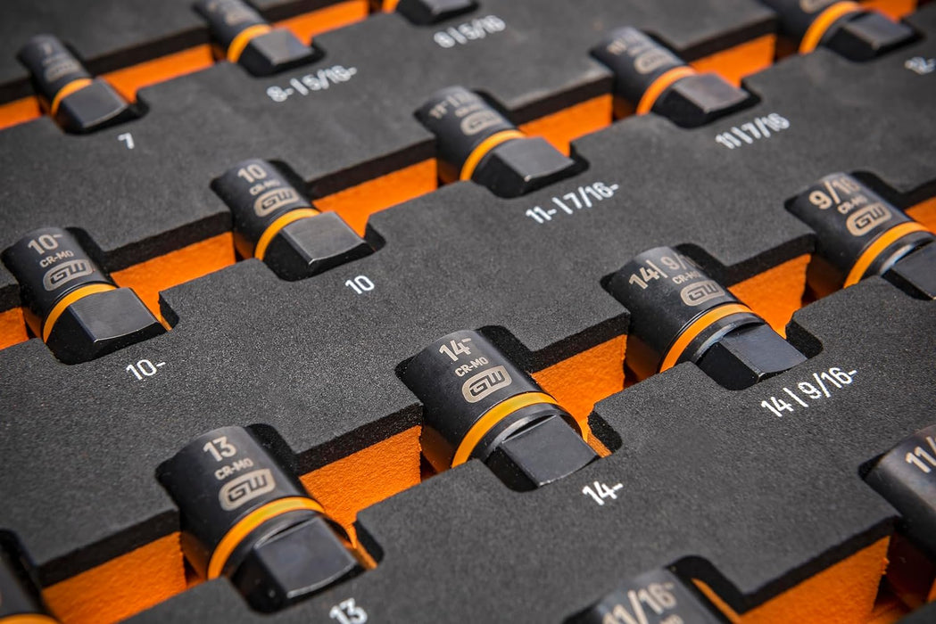 GEARWRENCH 86525 31 Piece Bolt Biter Ratchet Socket Set MM/SAE with EVA Foam Tray