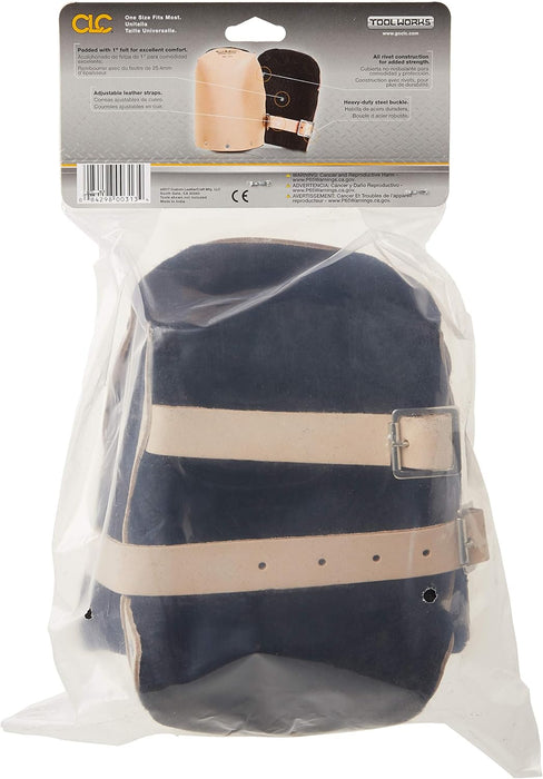 Custom Leathercraft 313-CLC 313 Heavy Duty Leather Kneepads, Double Thick Lining, Tan
