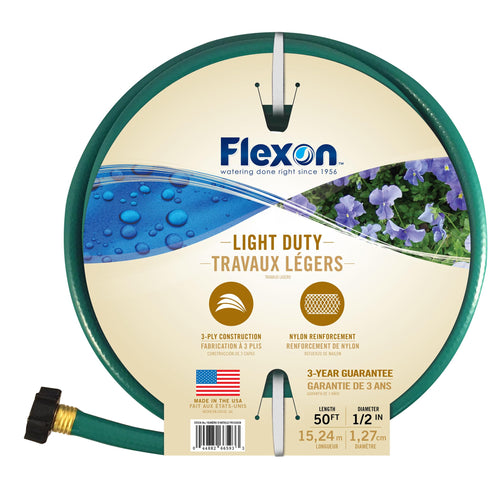 Flexon FR1250 1/2-Inch by 50-Foot Reinforced Garden Hose, Green