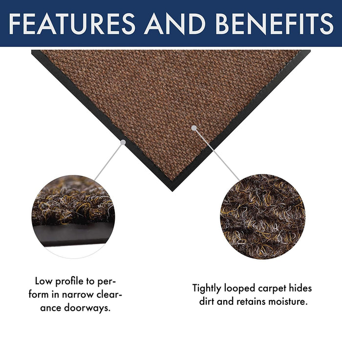 Notrax - 136S0046BR 136 Polynib Entrance Mat, for Home or Office, 4' X 6' Brown 4' x 5'11" (Rectangular) Brown