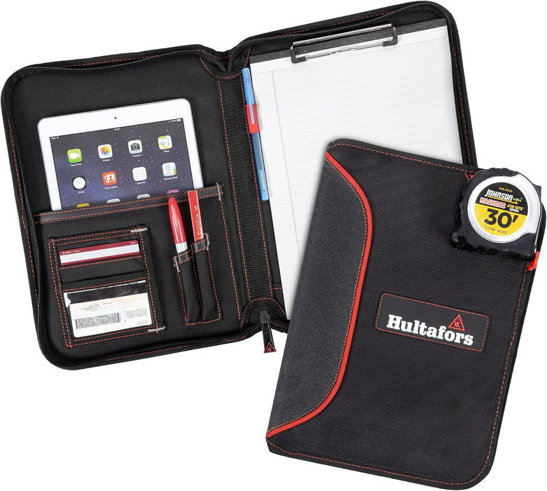 Hultafors Work Gear HT5140 Contractor's Business Portfolio, Full Zipper Closure, Writing Pad Included