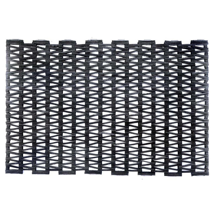 Durable Durite Recycled Tire-Link Outdoor Entrance Mat, Herringbone Weave, 17" x 25", Black