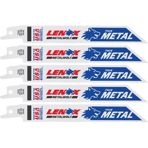 Lenox 20568624R Reciprocating Blades, 6 in, 24 TPI (Pack of 5)