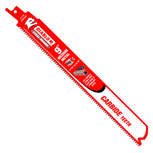 Diablo DS0910CF 9" Steel Demon Carbide Recip Blades for Medium Metal Cutting, 10 TPI