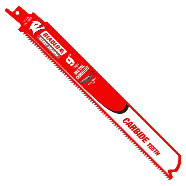 Diablo DS0912CF Steel Demon Carbide Teeth Reciprocating Saw Blade for Thin Metal Conduit, 12 TPI, 9"