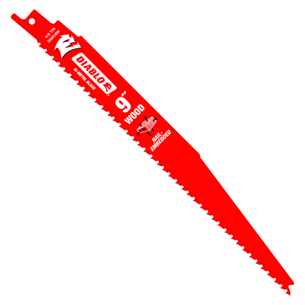 Diablo DS0912BW15 9" Bi-Metal Recip Blade for Nail Embedded Wood, 4/6 TPI (Pack of 15)