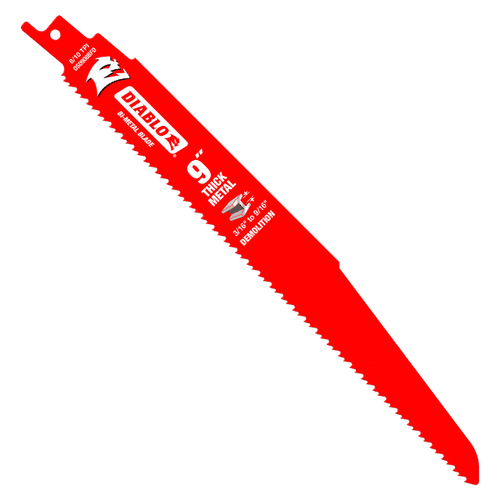 Diablo DS0908BFD15 9" Bi-Metal Recip Blade for Thick Metal, 8/10 TPI (Pack of 15)