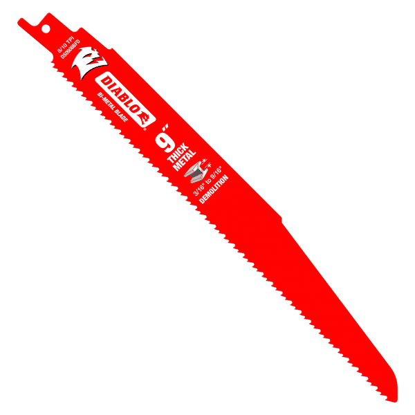 Diablo DS0908BFD15 9" Bi-Metal Recip Blade for Thick Metal, 8/10 TPI (Pack of 15)