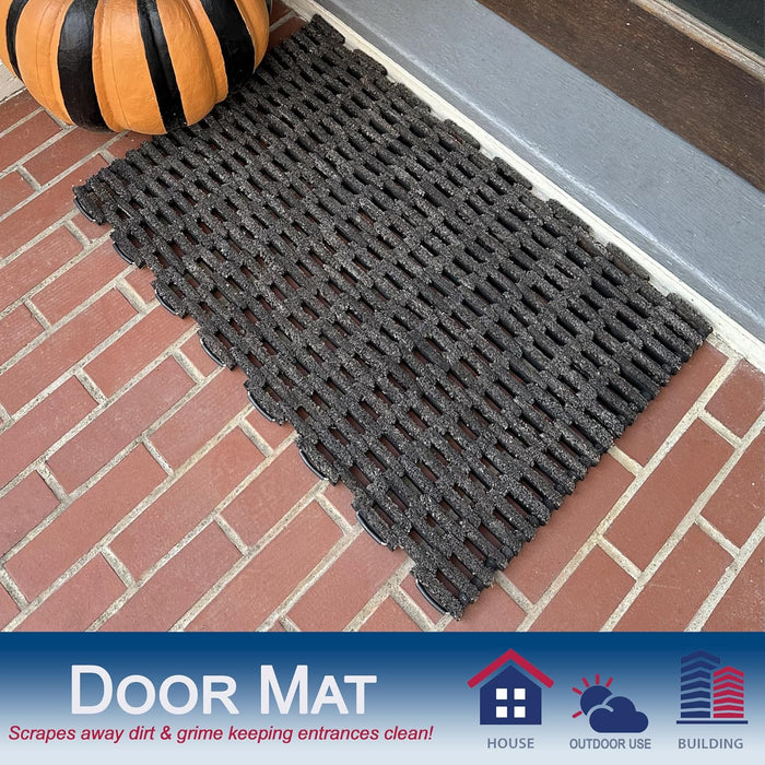 Durable Corporation 400S2030 Dura-Rug Recycled Fabric Tire-Link Outdoor Entrance Mat, 20" x 30"