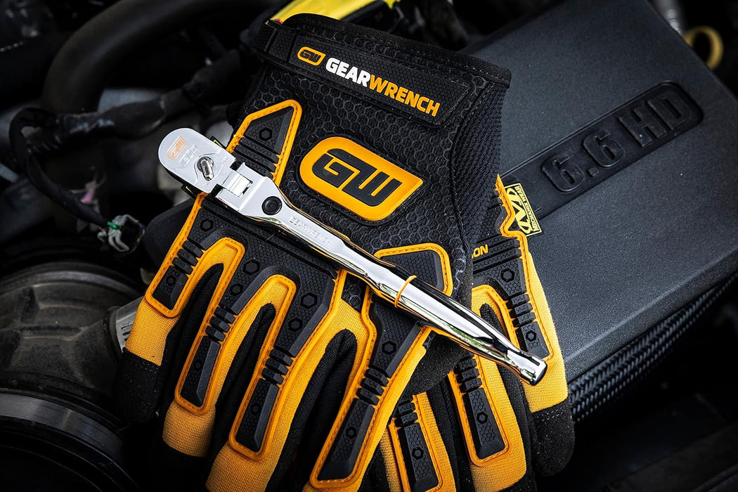 GEARWRENCH 81054 1/4" Drive 120XP Locking Flex Head Ratchet with Full Polish Grip