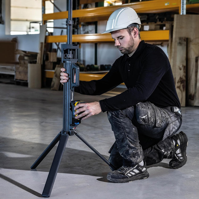 SCANGRIP TOWER 5 CONNECT 5000 Lumen Floodlight with Integrated Tripod, Power Tool Battery Operated, Flexible LED Flood Lights, Portable, Lightweight and Compact Design