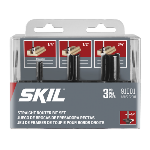SKIL 3-Piece Carbide Straight Bit Set