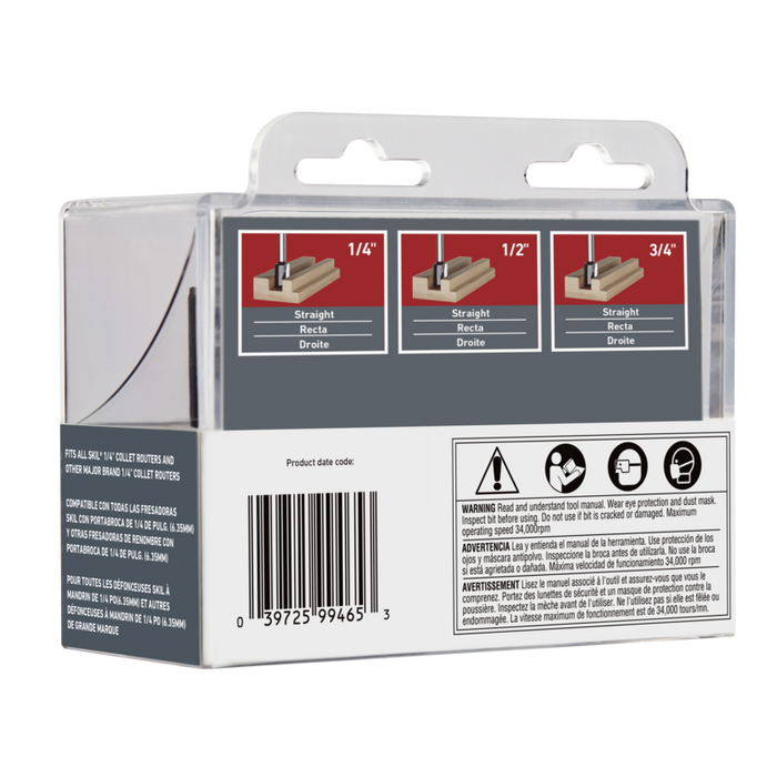 SKIL 3-Piece Carbide Straight Bit Set