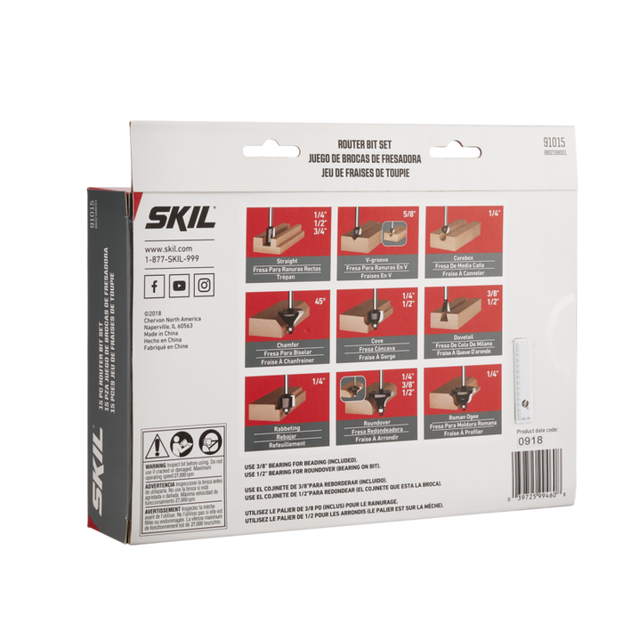 SKIL 15-Piece Router Bit Set