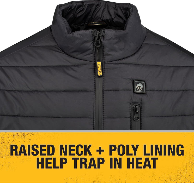 DEWALT Men's Lightweight Puffer Heated Jacket, Black, Medium - DCHJ093D1
