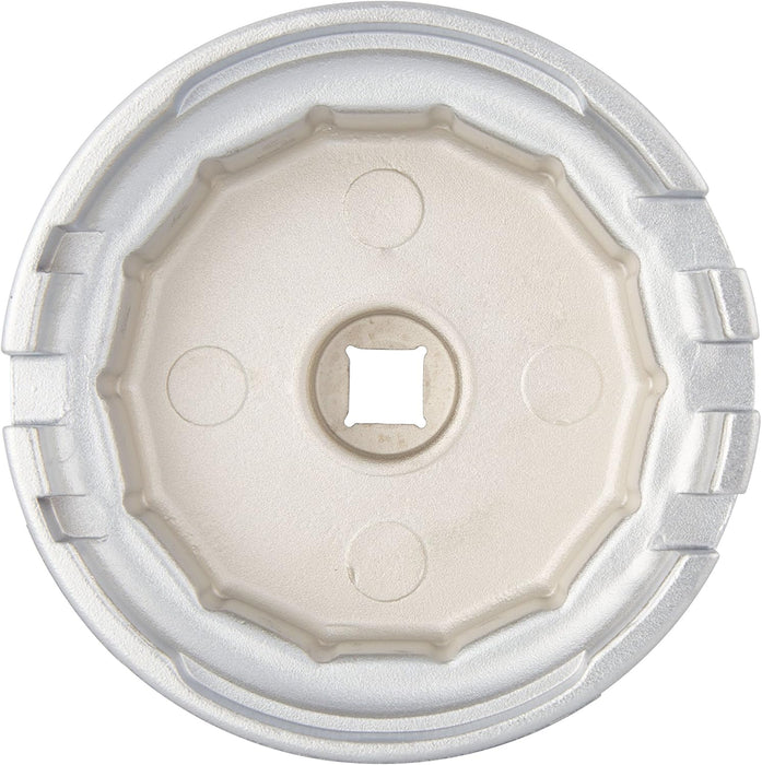 Steelman 99462 6 and 8 Cylinder Oil Filter Housing Wrench for Toyota and Lexus, 64.5mm x 14 Flute, 3/8-inch Drive, Integrated 27mm Hex Nut