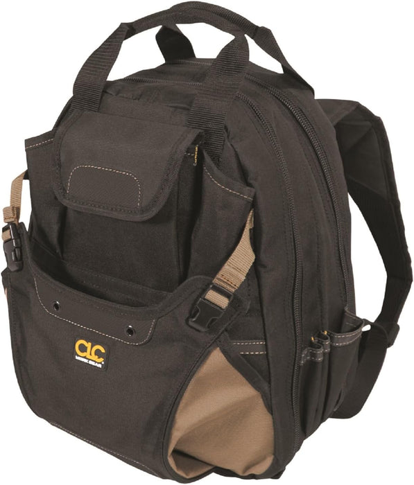 CLC Work Gear 1134 Carpenter's Tool Backpack, 44 Pockets, Padded Back Support, Black 44 Pocket Tool Backpack