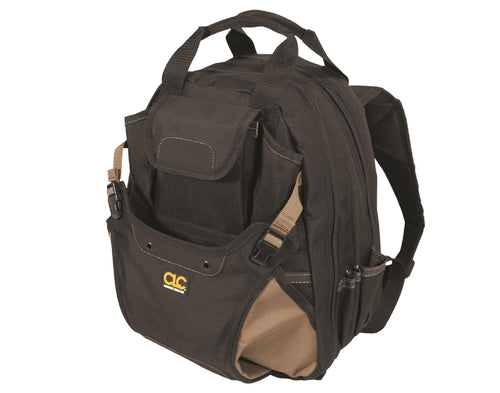 CLC Work Gear 1134 Carpenter's Tool Backpack, 44 Pockets, Padded Back Support, Black 44 Pocket Tool Backpack