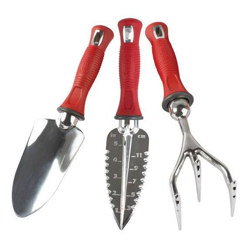 Garden Weasel 3-Piece Hand Tool Combo Set | Trowel, Transplanter and Cultivator | Heavy Duty Lawn and Garden Set, Digging, Planting, and Weeding