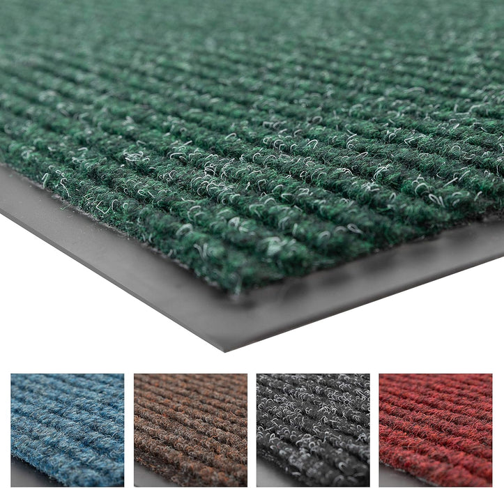 Notrax 109 Brush Step Carpeted Indoor/Outdoor Entrance Mat for Home or Office, 3' X 5', Absorbent Slip Resistant Heavy Duty Entry Mat, Hunter Green, 109S0035GN
