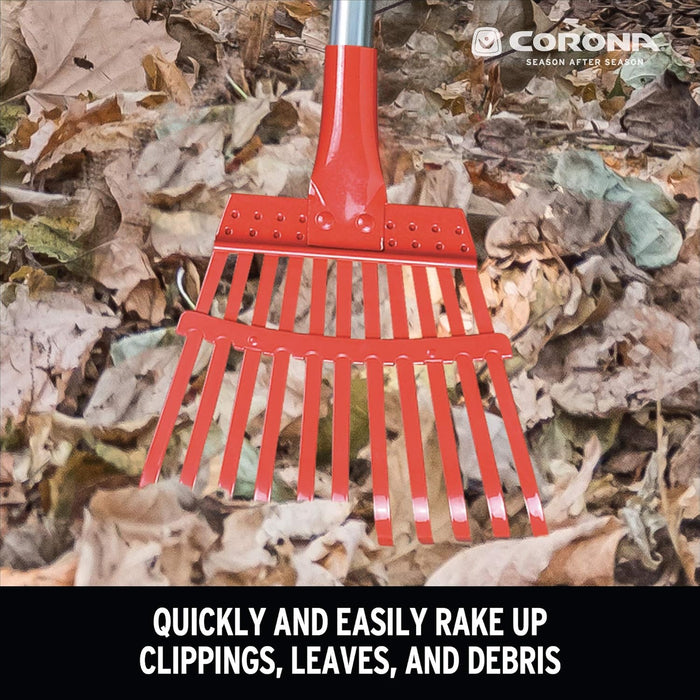 Corona RK62060 Fixed Tine Shrub Rake, Aluminum Handle, 8-Inch Wide Shrub Rake