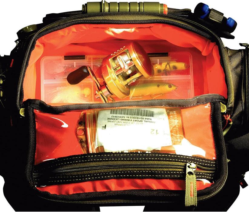 Custom Leathercraft Wild River by CLC WT3604 Tackle Tek Nomad Lighted Backpack & Four PT3600 Trays, Orange, Sand