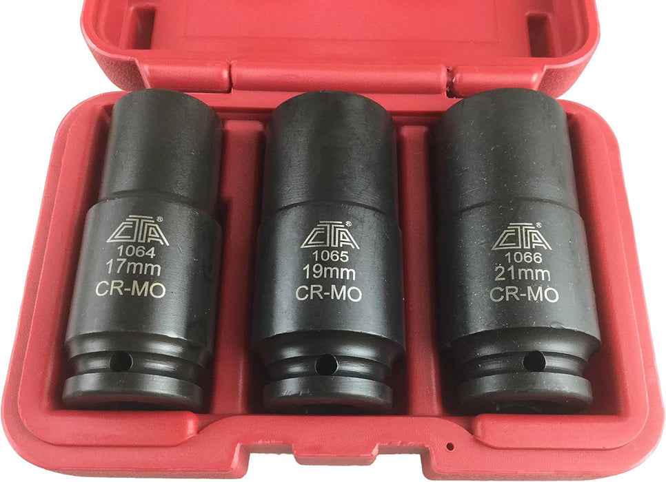 CTA Tools 1069 17mm/19mm/21mm Crank Bolt Socket Set, 3 Piece