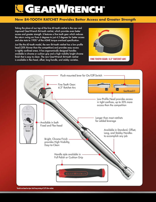 GEARWRENCH 1/4" Drive 84 Tooth Non-Quick Release Ratchet Repair Kit - 81099F