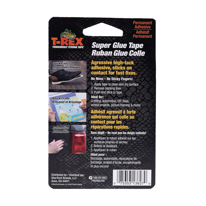 T-Rex 286853 Double Sided Super Glue Tape, 0.75 Inches by 5 Yards