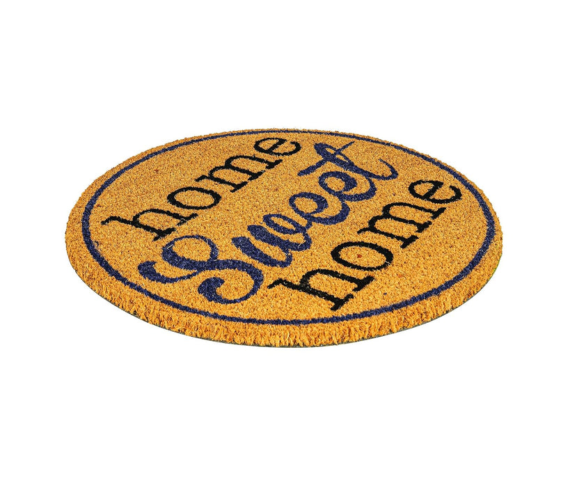 NoTrax, Home Sweet Home, Vinyl-Backed Natural Coir Doormat, Entry Mat for Indoor or Outdoor Use, 22" Round, C12 (C12S0022HM)
