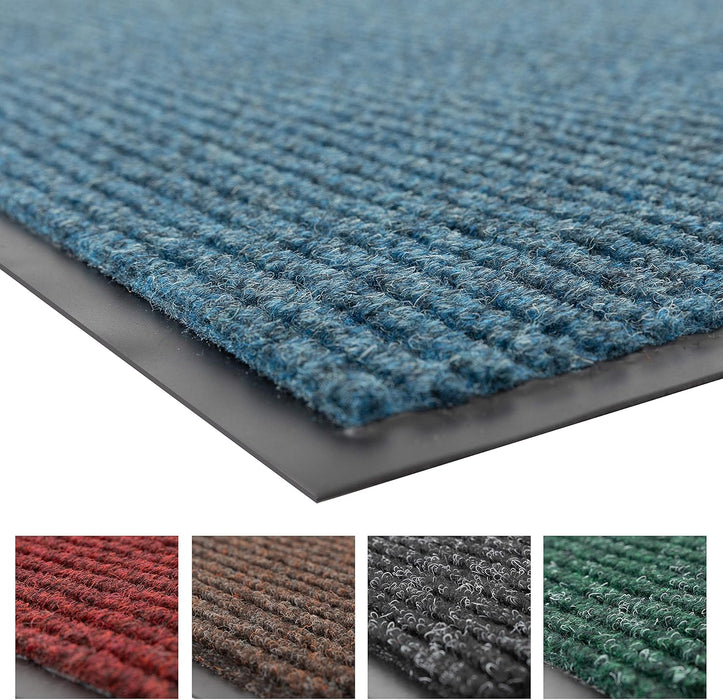 Notrax 109 Brush Step Carpeted Indoor/Outdoor Entrance Mat for Home or Office, 4' X 8', Absorbent Slip Resistant Heavy Duty Entry Mat, Slate Blue, 109S0048BU