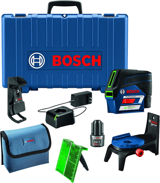Bosch 12V Max Connected Green-Beam Cross-Line Laser with Plumb Points