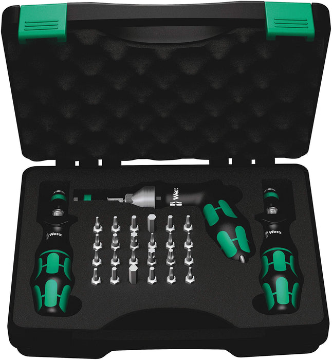 Wera Tools (05350451001) 7445/46/47 Kraftform Torque Screwdriver Set 2.5-55.0 in.lbs., 27 pieces