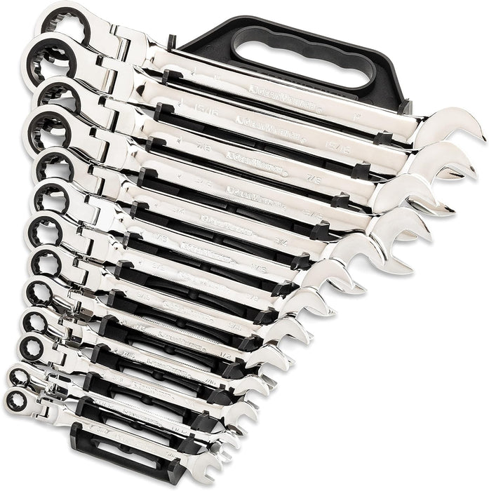 GEARWRENCH 86730 25-Pc. Flex Combination Ratcheting Wrench Set, SAE/MM