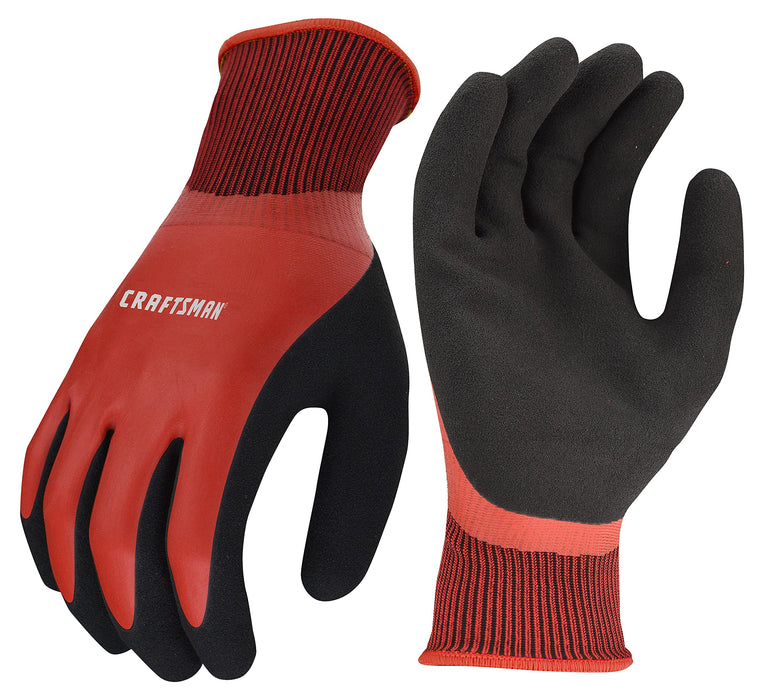 Radians CMXPGRA18L Craftsman Sandy Foam Latex Waterproof Grip Glove, Red, Large (Pack of 2)
