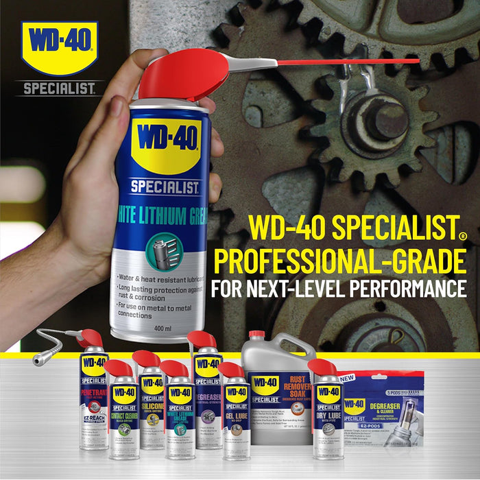 WD-40 300615-6PK Specialist White Lithium Grease Spray, Sprays 2 Ways, 10 oz (Pack of 6)