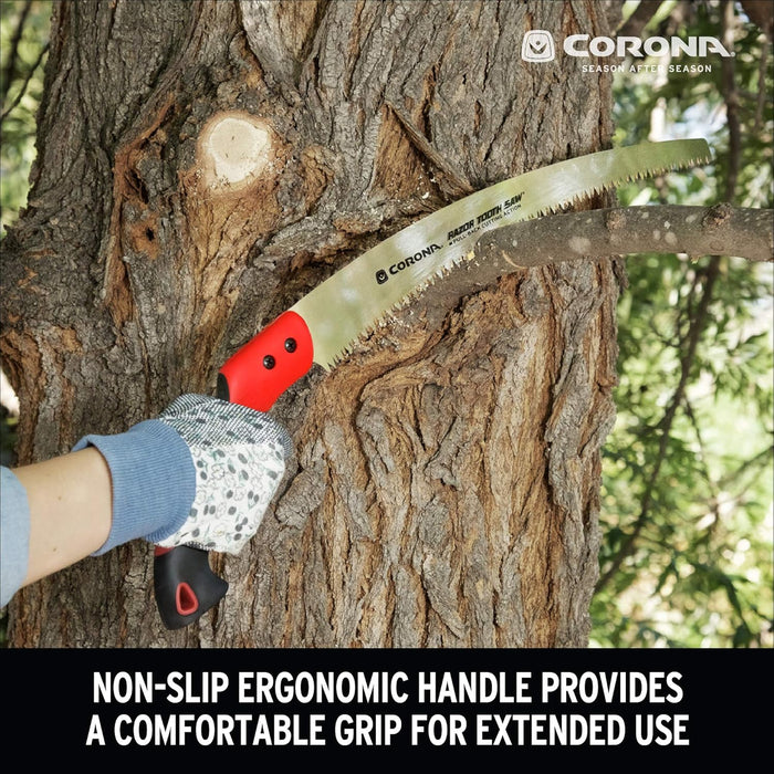 Corona Tools RS7395 14-Inch RazorTOOTH Pruning Saw, Tree Saw Designed for Single-Hand Use, Curved Blade Hand Saw, Cuts Branches Up to 8" in Diameter