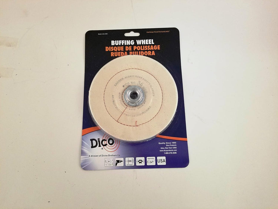 Dico 527-36-6 Cushion Sewn 6-Inch Diameter 1/2-Inch Thick Buffing Wheel