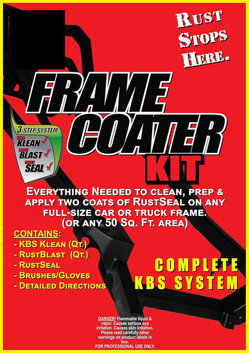 KBS Coatings 57001 Gloss Black Frame Coater Kit, Prep and Coats an Entire Car or Truck Frame