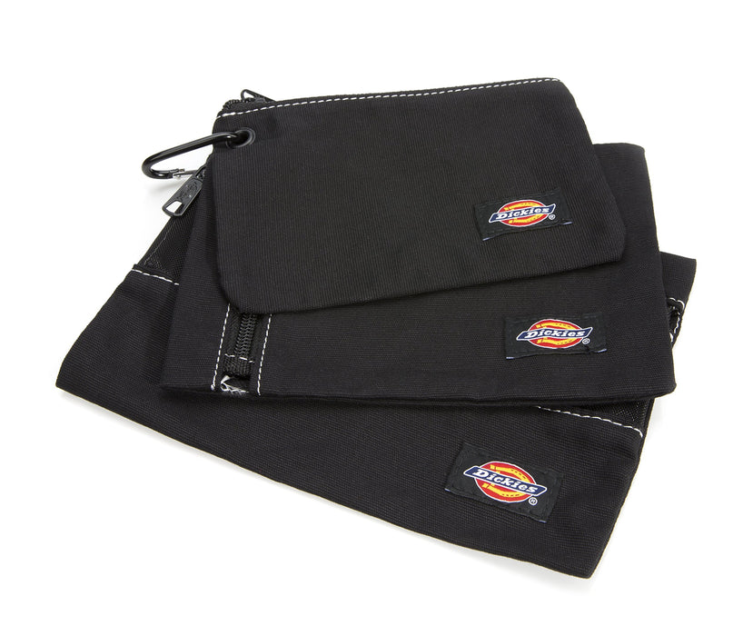 Dickies 57072 Set of 3 Small Canvas Utility Pouches, Zippered, for Organizing Small Tools and Fasteners