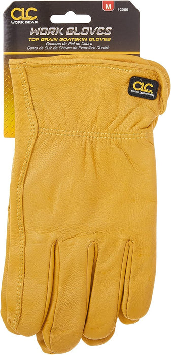 Custom Leathercraft 2060M Top Grain Goatskin Work Gloves, Medium (Pack of 1)