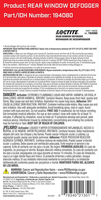 Loctite 37438 21351 Rear Window Defogger Tab Adhesive, 0.03/0.02 fl. oz.