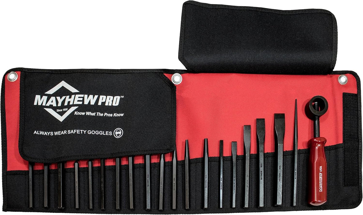 ‎Mayhew Tools | ‎66287 | Mayhew Tools 66287 Punch and Chisel Set, Black Oxide Finish, 20-Piece Metric
