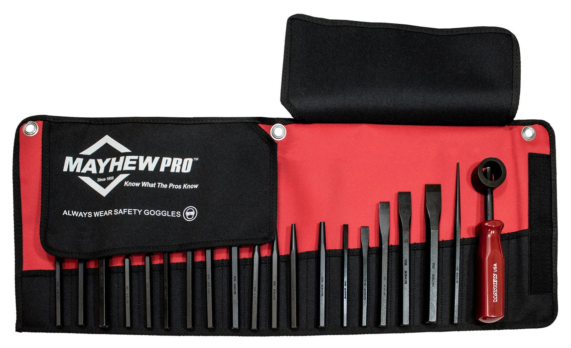 ‎Mayhew Tools | ‎66287 | Mayhew Tools 66287 Punch and Chisel Set, Black Oxide Finish, 20-Piece Metric